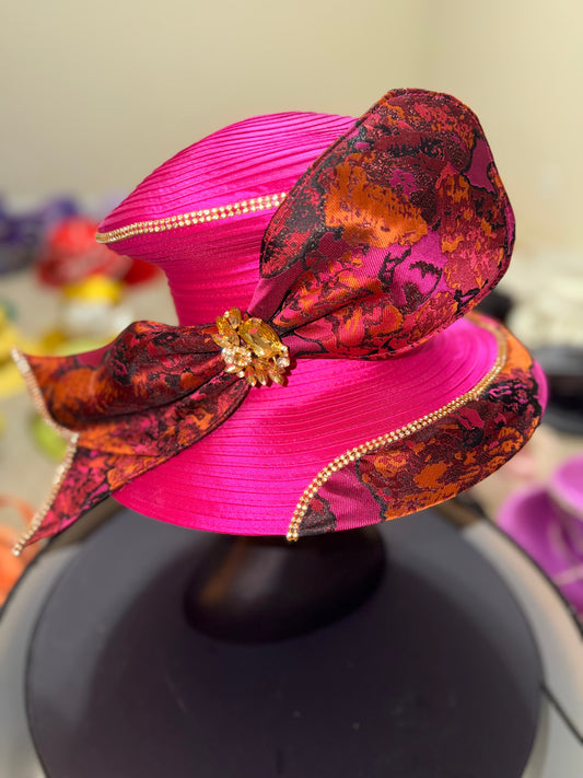 Fuchsia Floral Hat