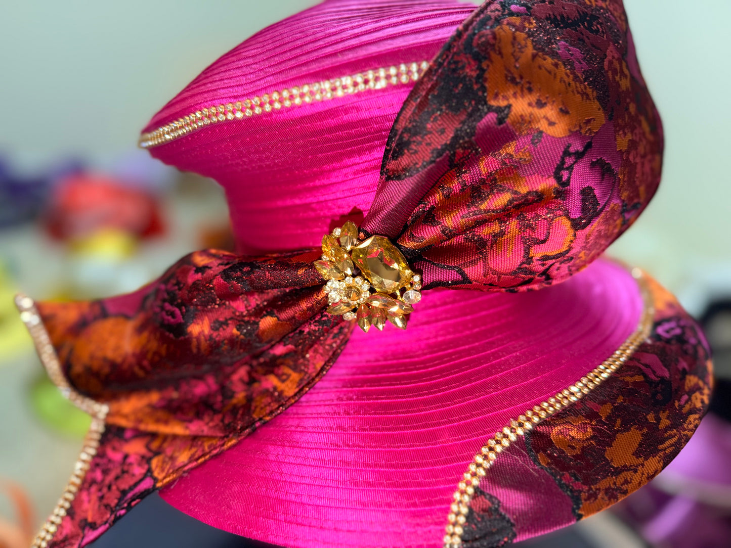 Fuchsia Floral Hat